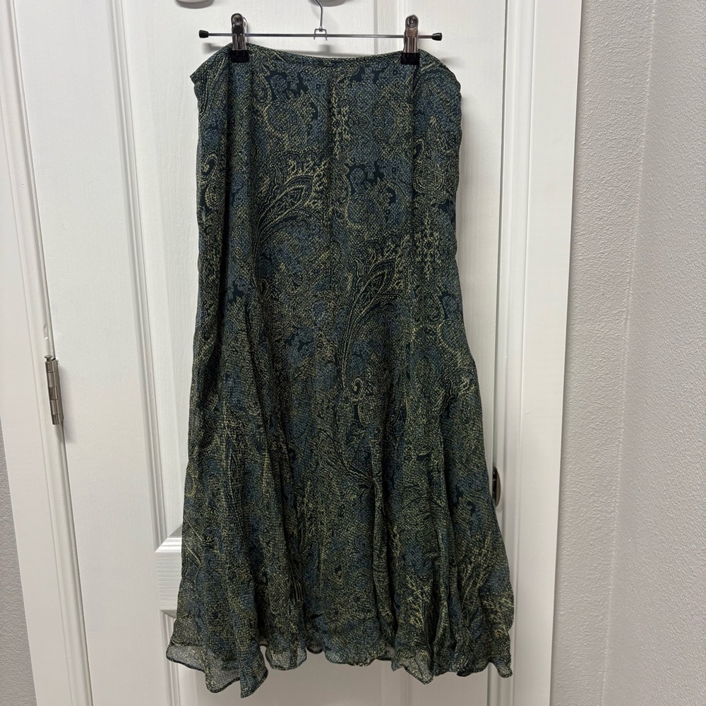 VTG Jones New York Women 100% Silk Midi Skirt Sz 6 Y2K 90s Fairy Flowy Cottage
